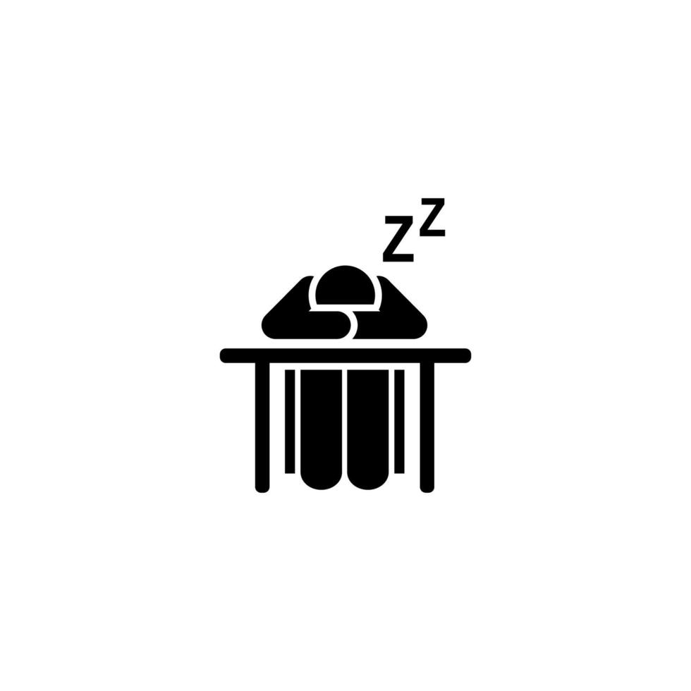 dormir, cansado, chico, alumno, salón de clases vector icono