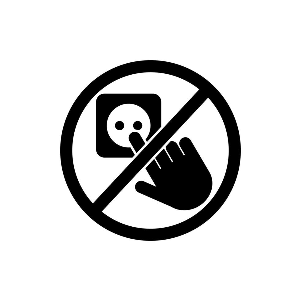 do not touch the socket vector icon