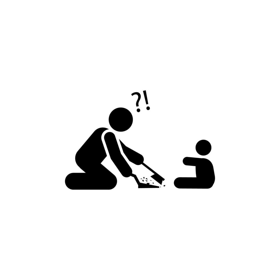 Baby, father, clean vector icon