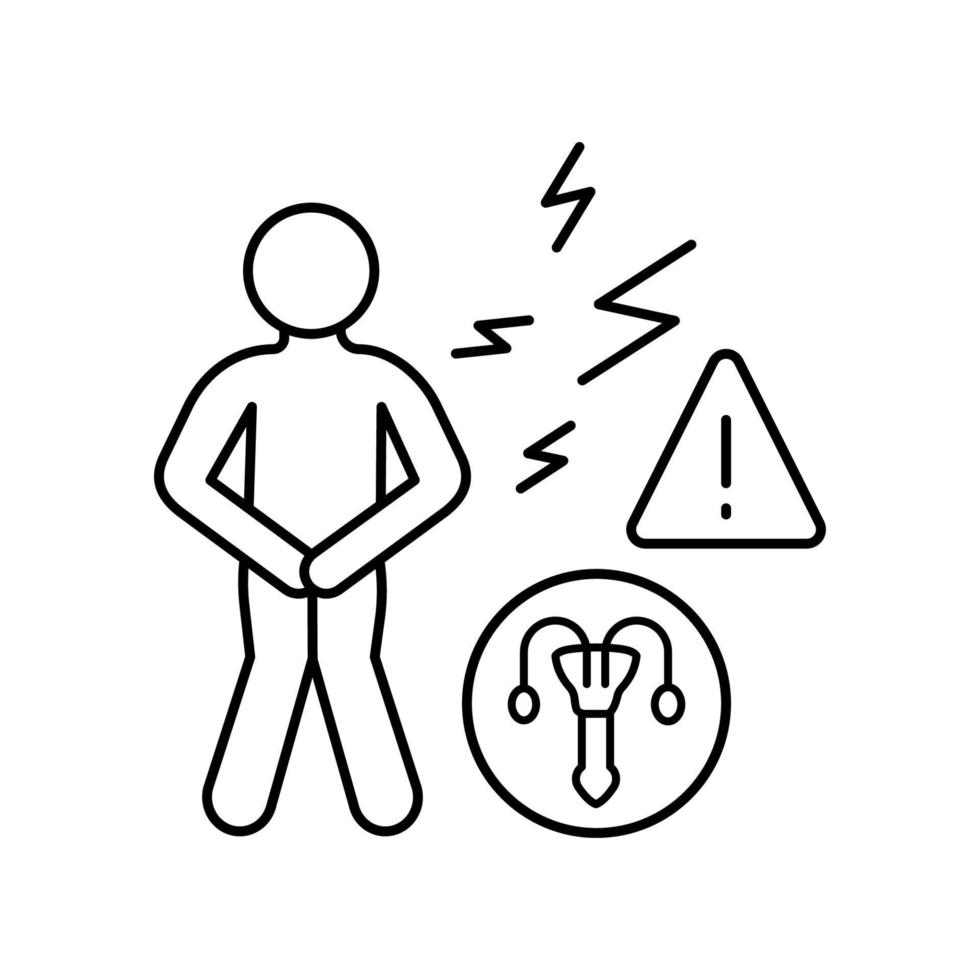 Frequent urination urethra vector icon