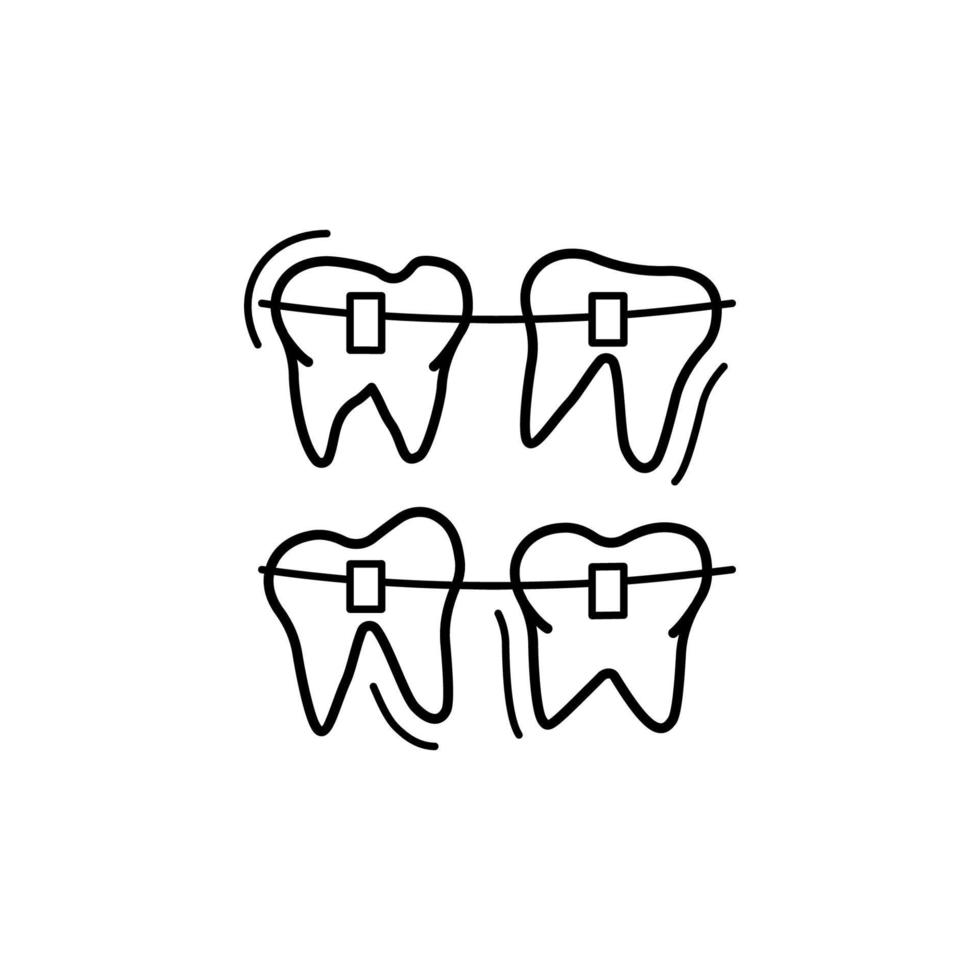 tirantes dientes vector icono