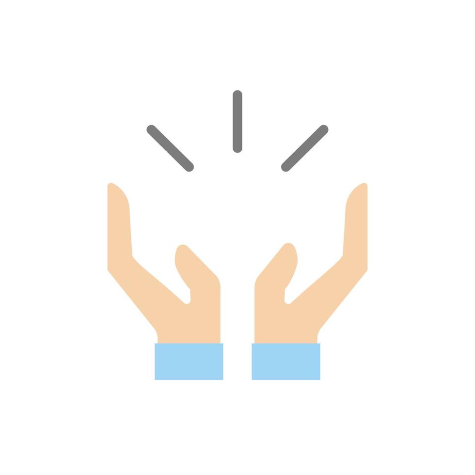 Paying hands Ramadan vector icon