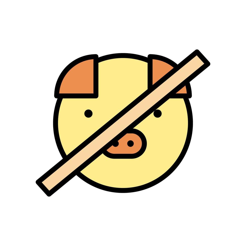 No pig haram Ramadan vector icon