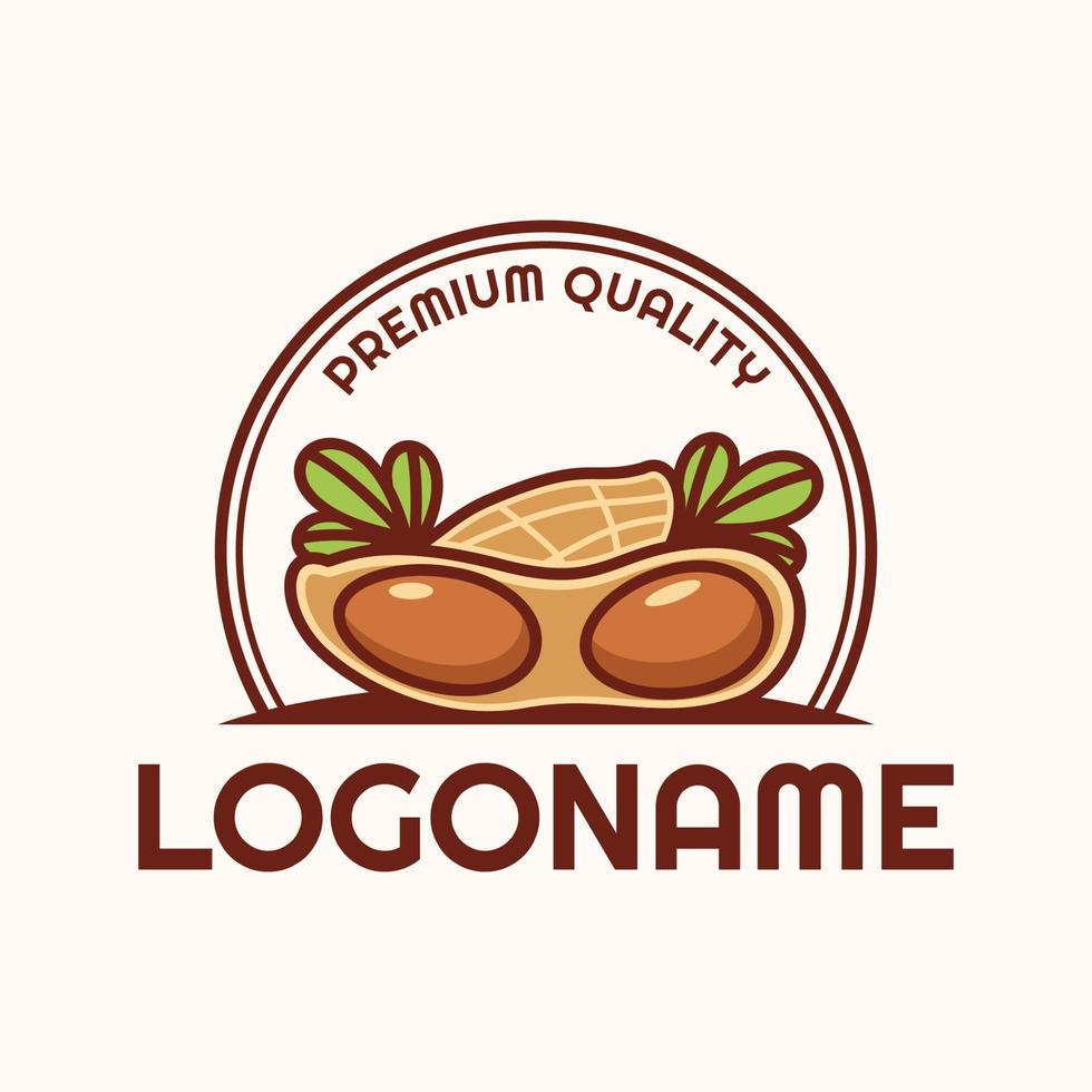 Peanut logo template, suitable for farm, market, and restaurant vector