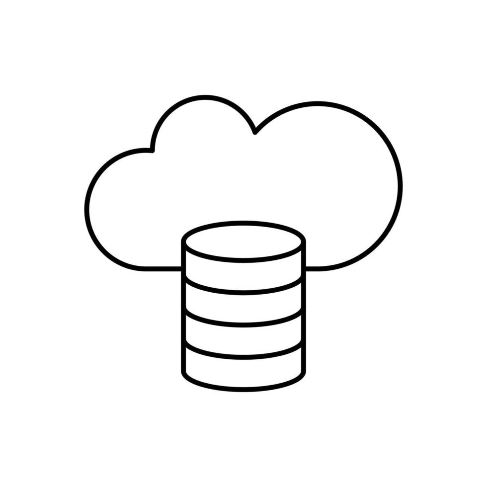Cloud computing, coins, SEO vector icon