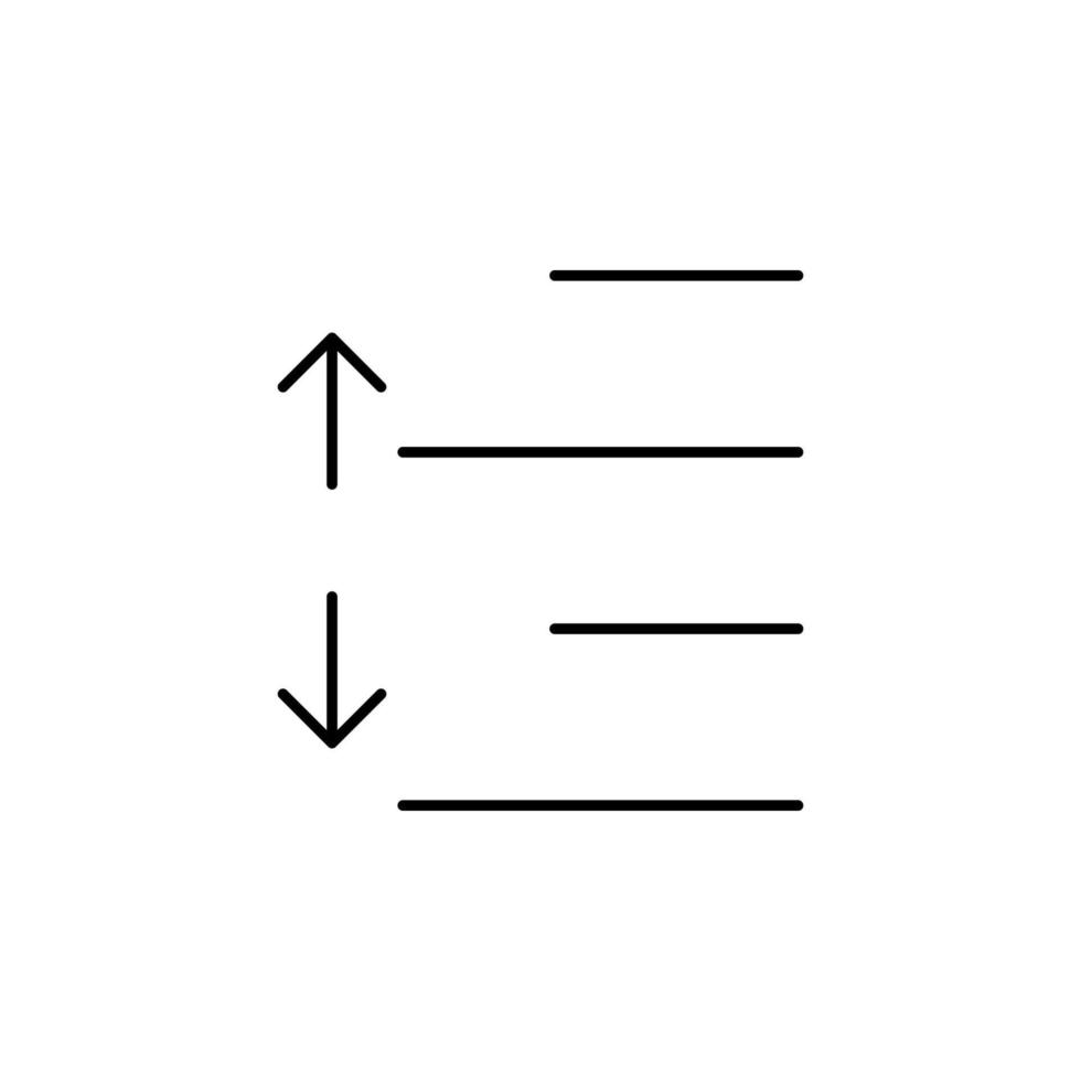 formato, altura, línea, espaciado vector icono