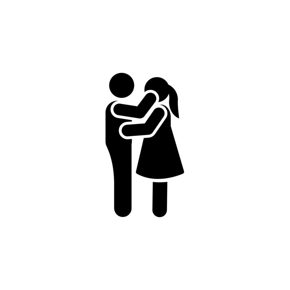 Girl, boy, love, hug vector icon