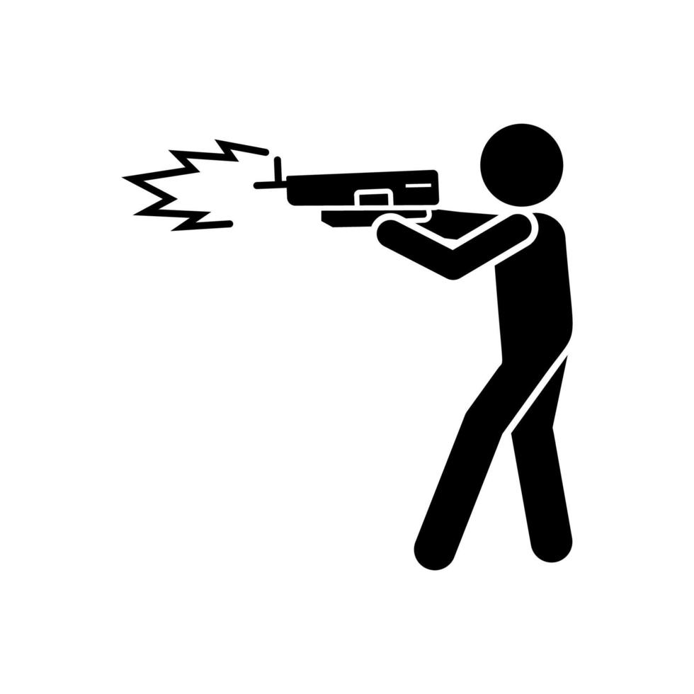 Man gun shoot vector icon
