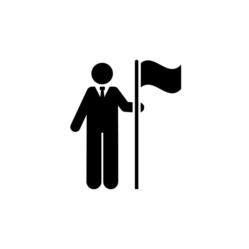 Flag, job, man, business vector icon