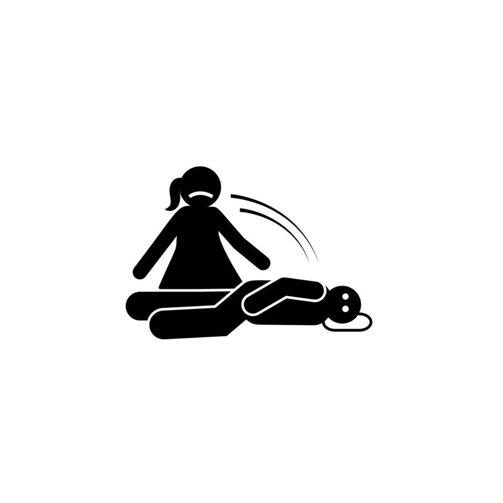 Lying pillow seizure vector icon