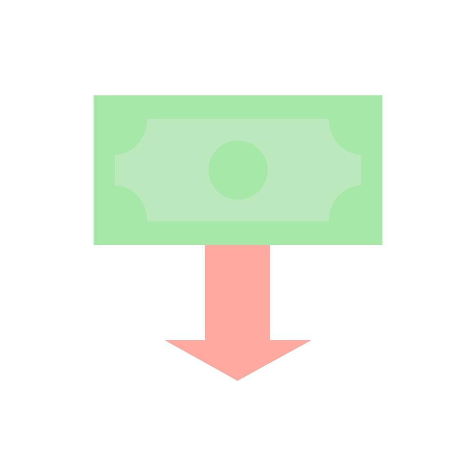 dollar arrow down vector icon