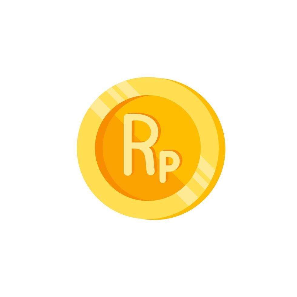 Indonesian rupiah, coin, money color vector icon