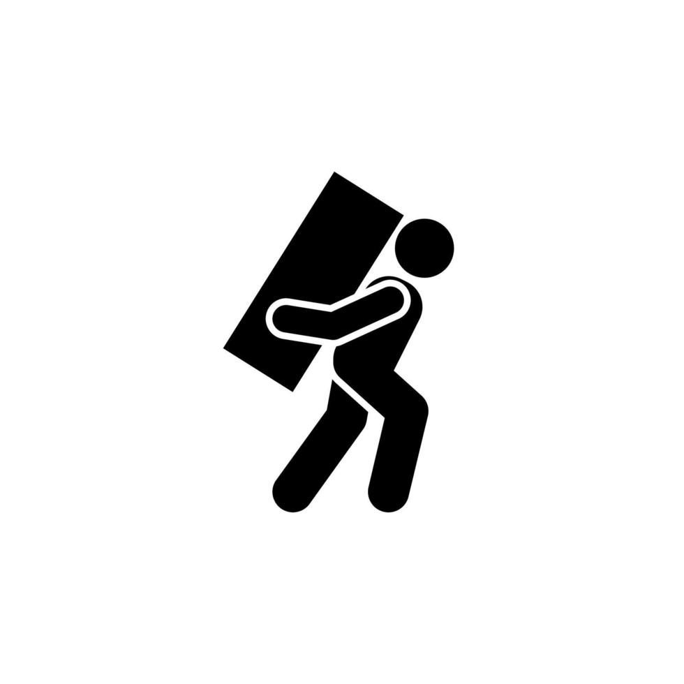 Carry, heavy, man, moving vector icon