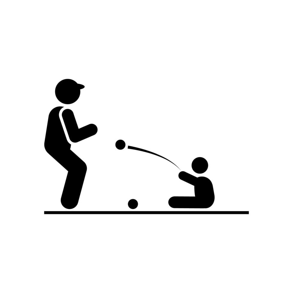 Father, play, baby, ball vector icon