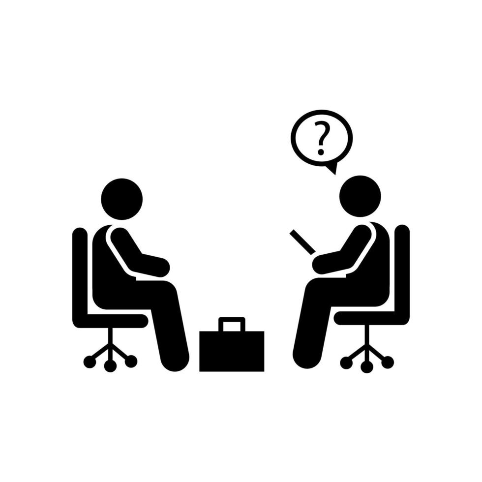 Pictogram of office, jobless, job vector icon