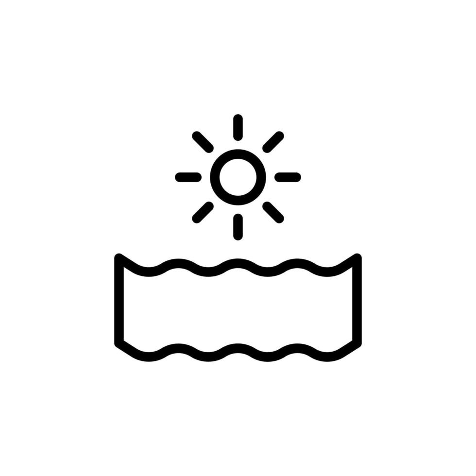 Sun, ocean vector icon