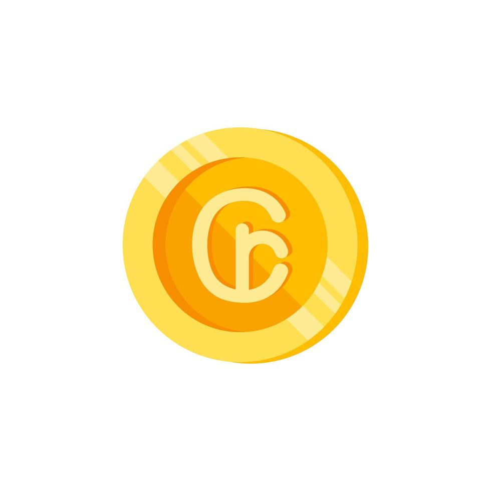 Cruzeiro, coin, money color vector icon