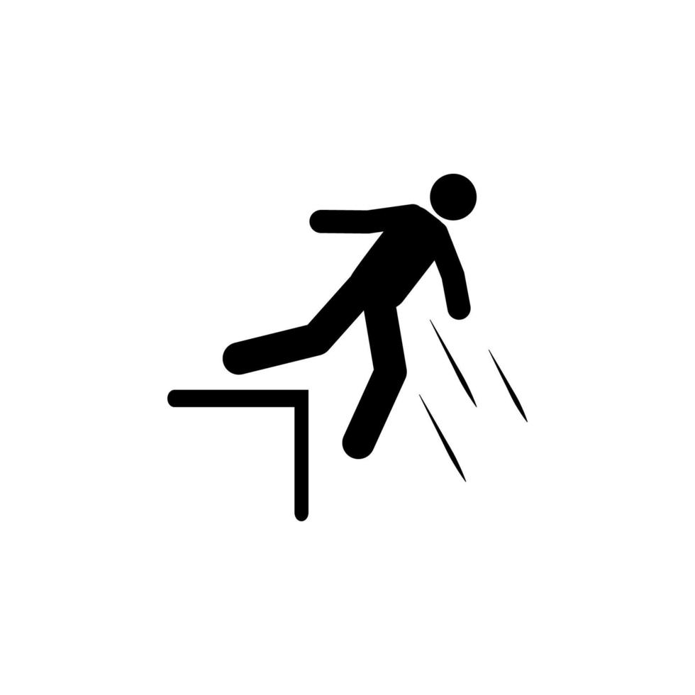 Man, stair, fall, vector icon
