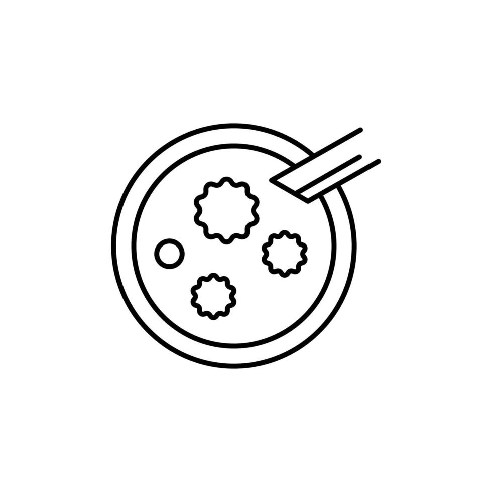 petri plato, bacteria vector icono