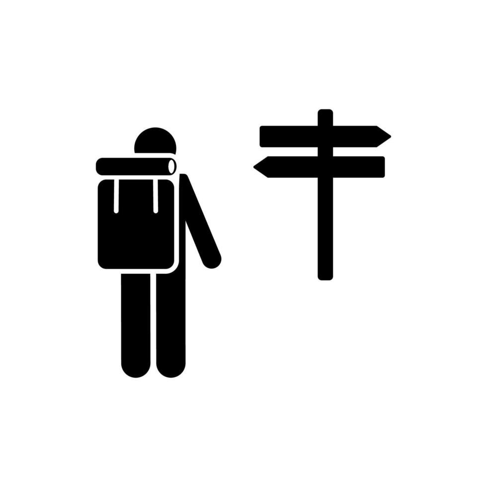 Adventure man road direction way vector icon