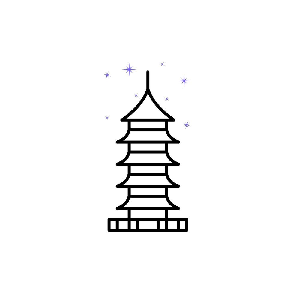 China, pagoda, Suzhou vector icon
