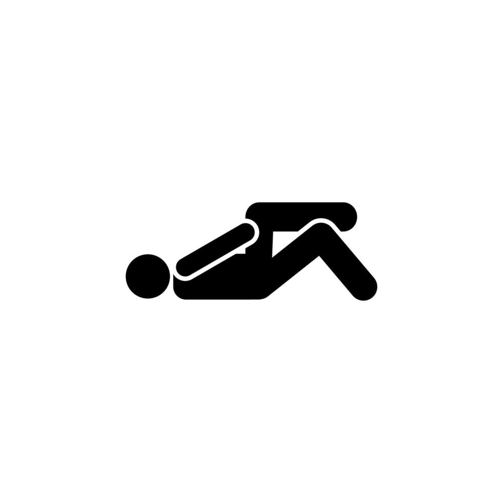 Man, crossed, leg, lying vector icon