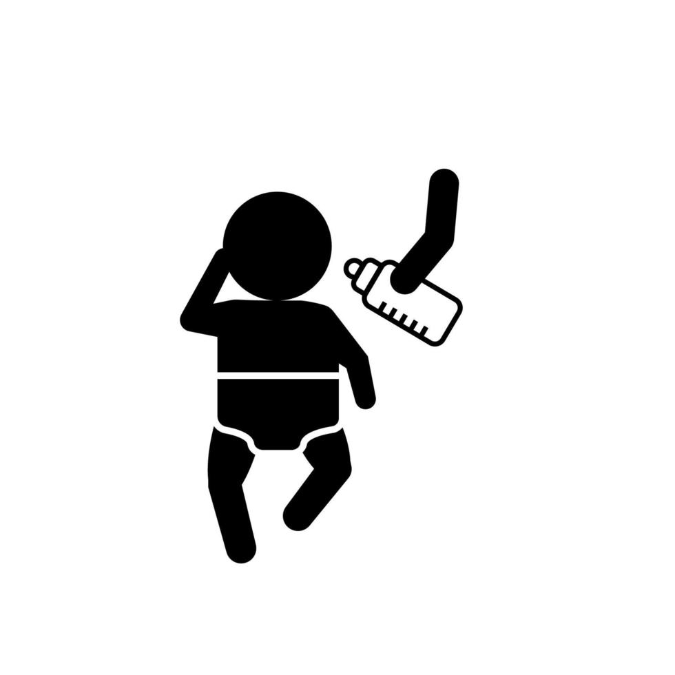 Baby, drink milk vector icon
