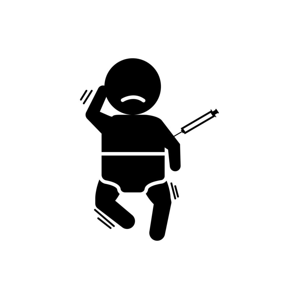 Baby, ill, sick, temperature vector icon