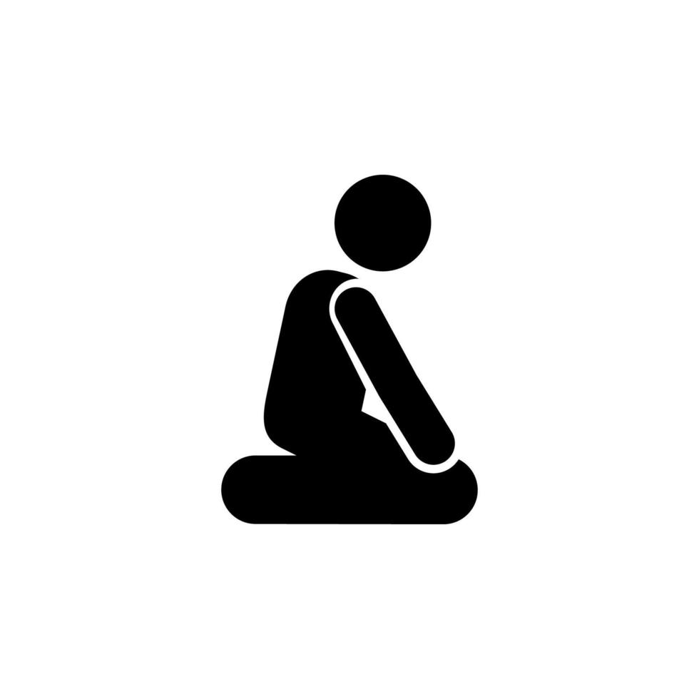 Man, ground, knee vector icon