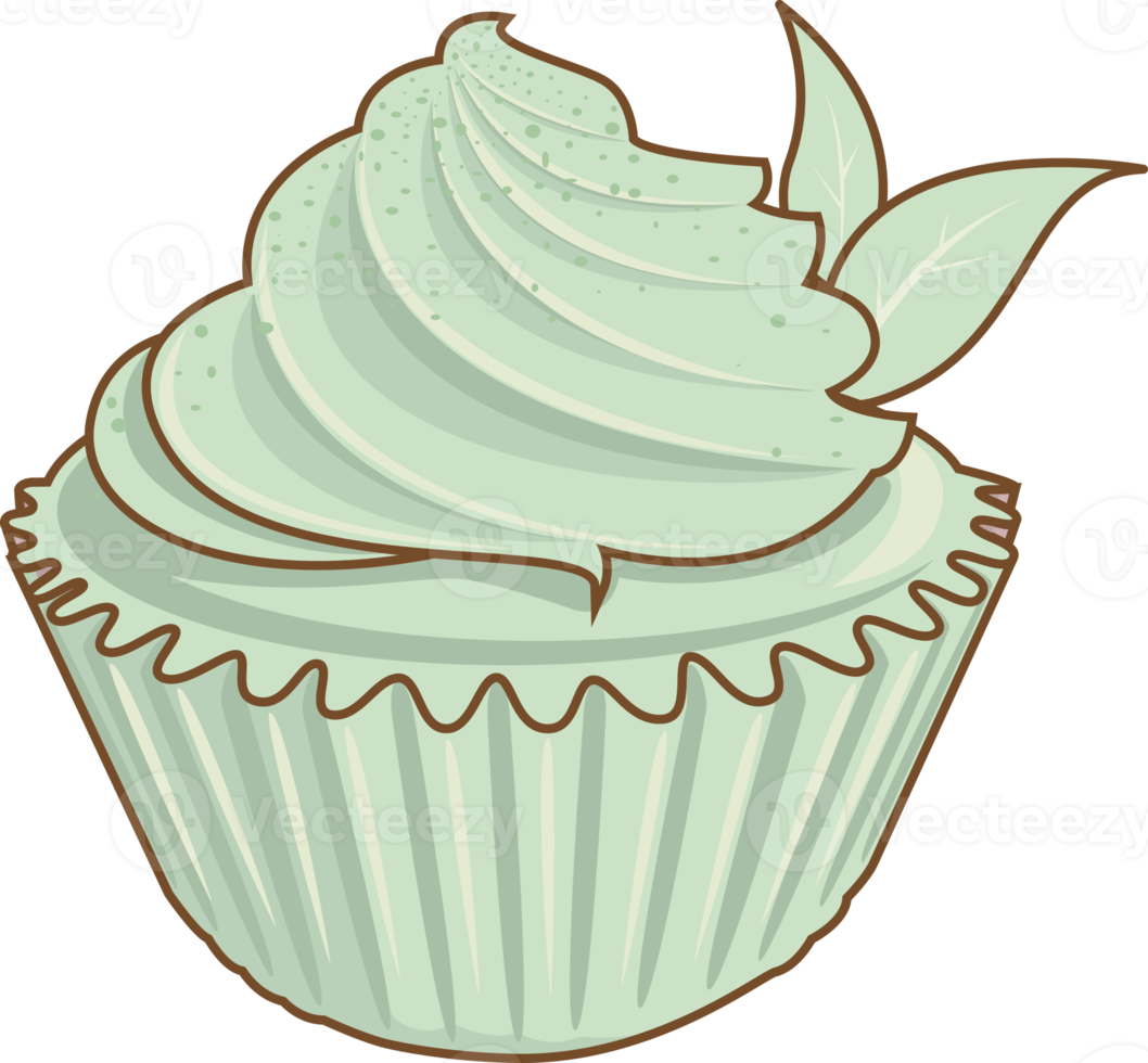 muffin karaktär söt tecknad serie söt stil, söt kaka isolerat på vit bakgrund illustration png