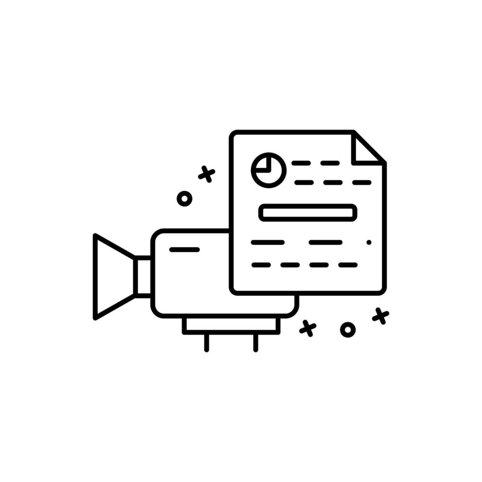 Shooting script, document, camera vector icon