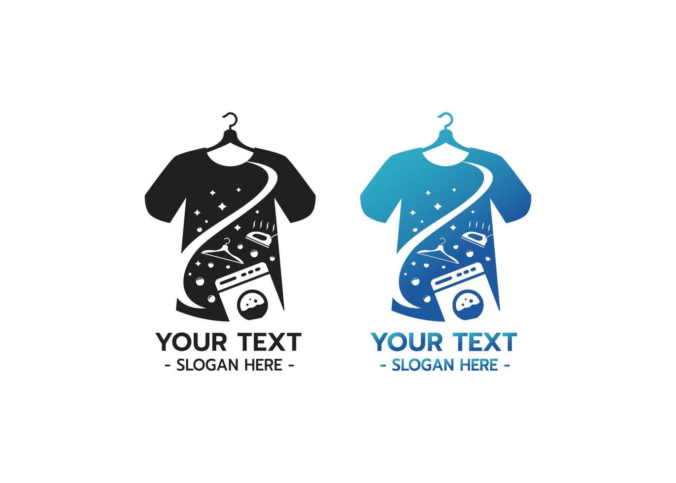 Laundry design logo template illustration vector