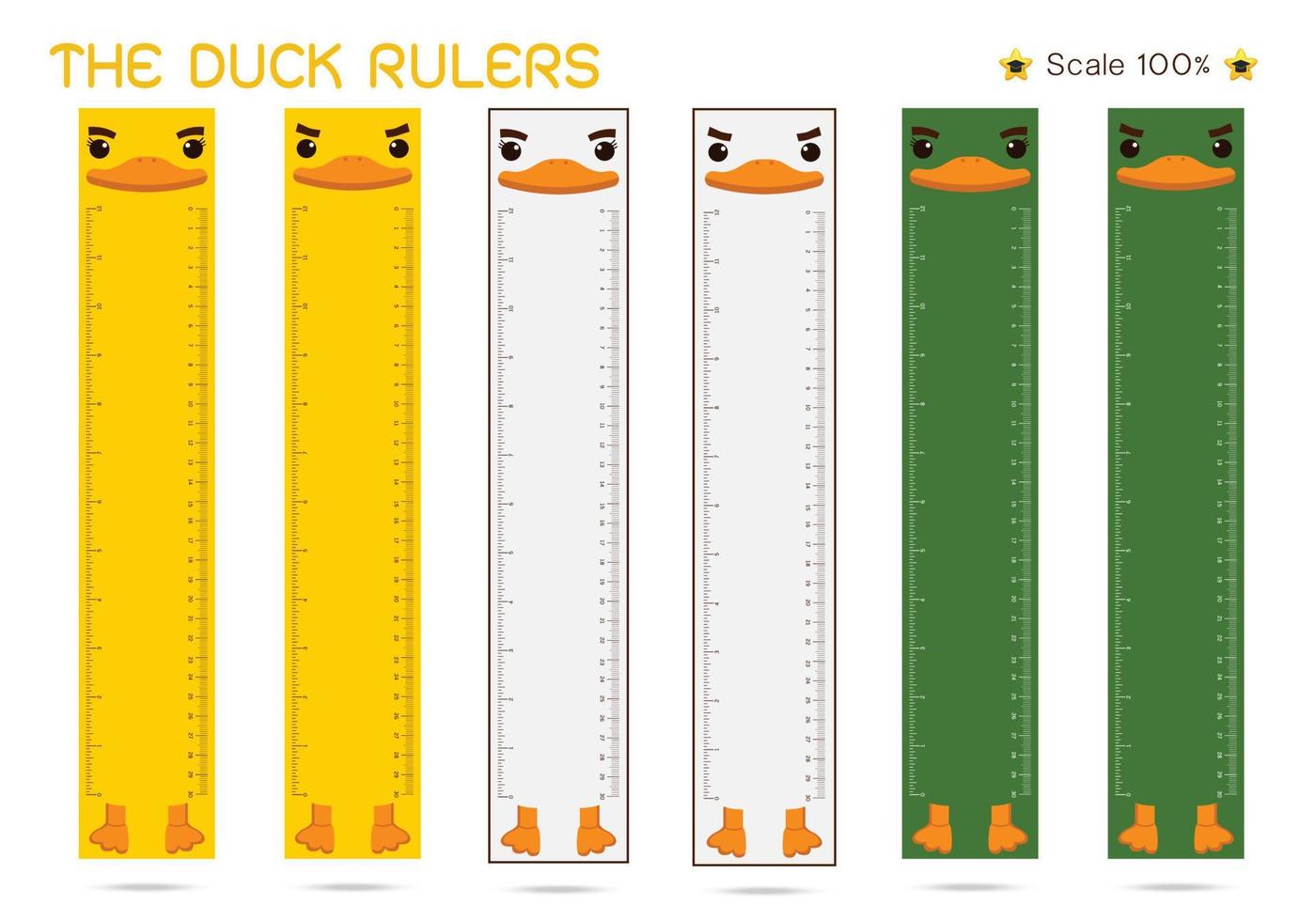 Rulers Inch and metric rulers Vector isolated set