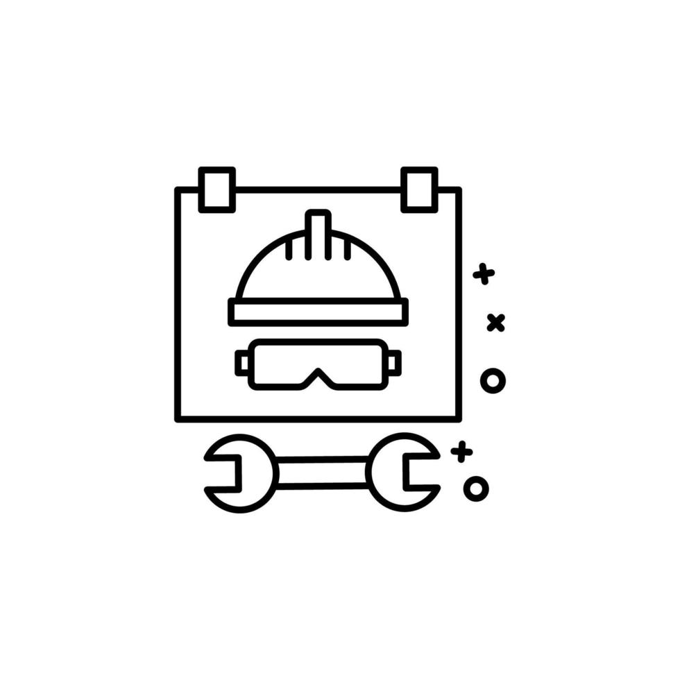 Worker helmet gear vector icon