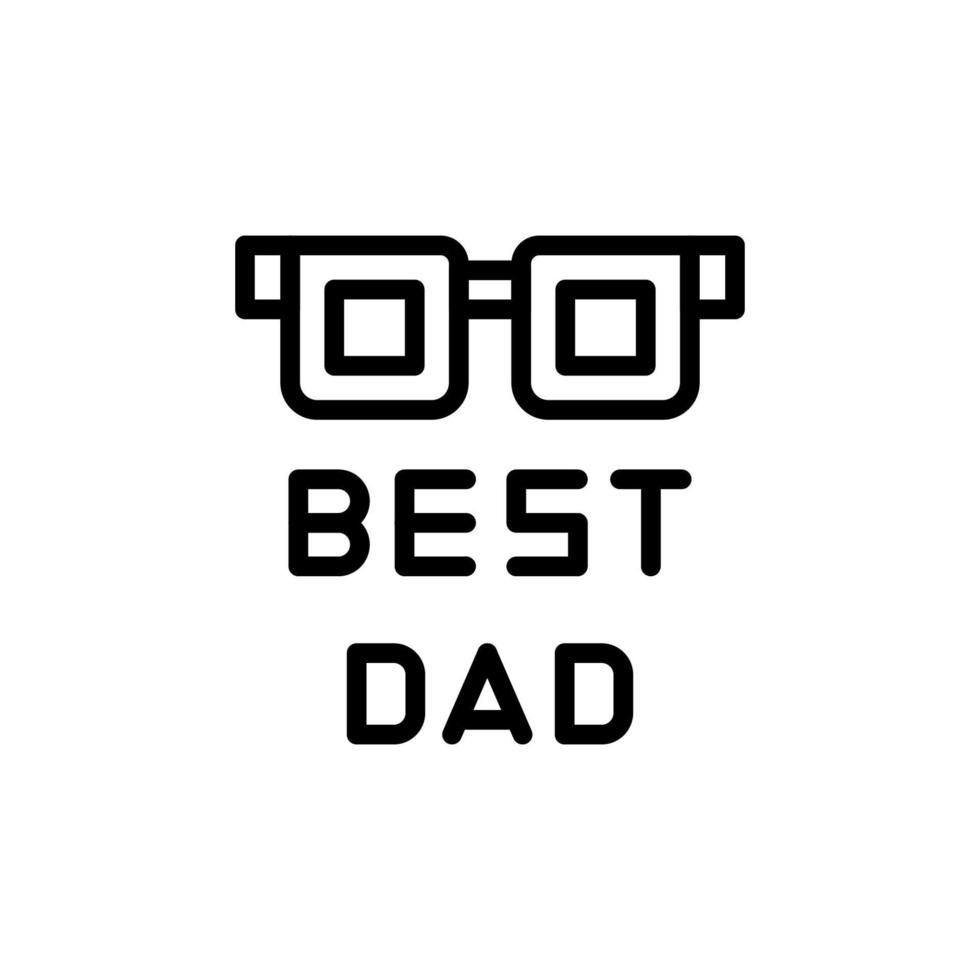 Best Dad, glasses vector icon