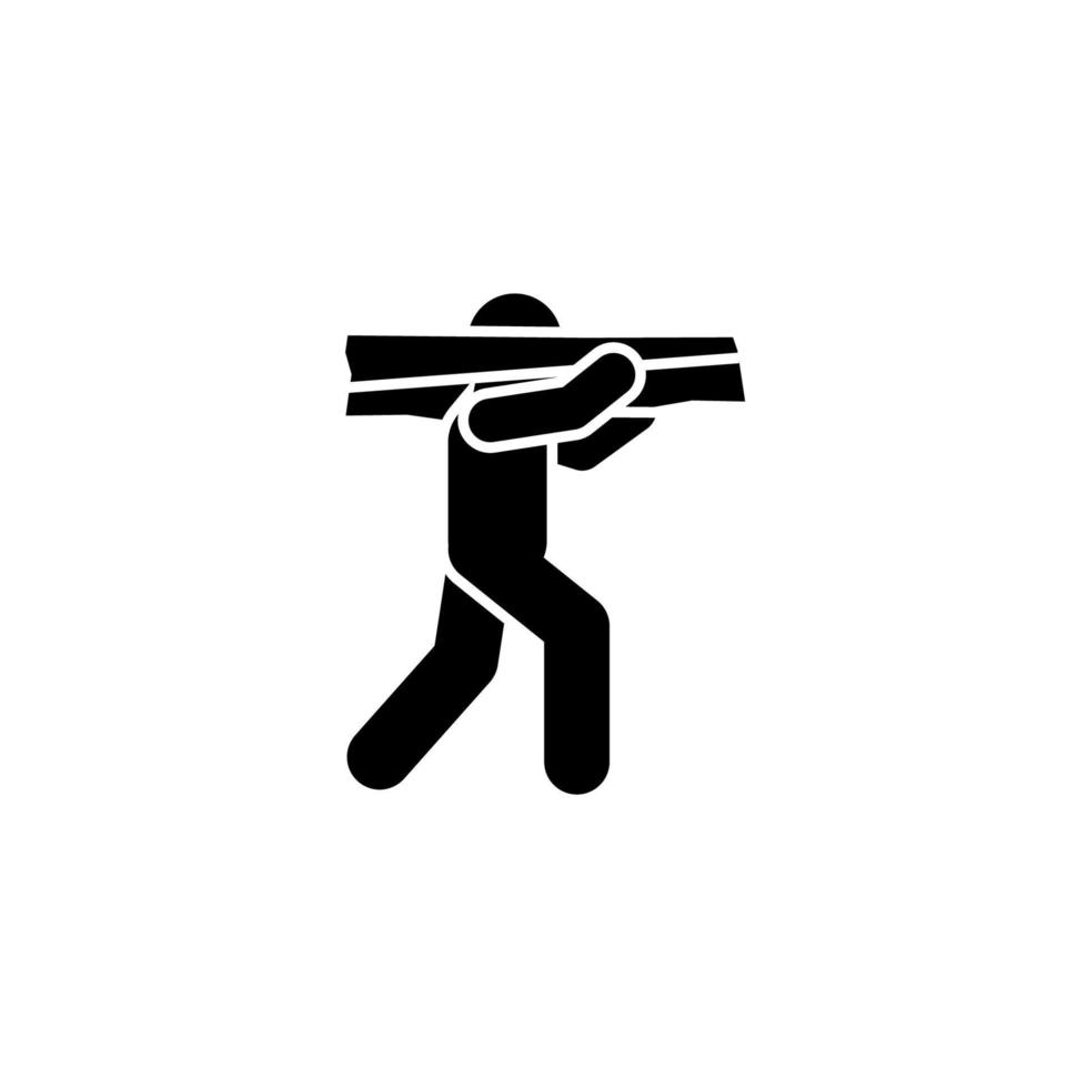 Wood, man, working vector icon