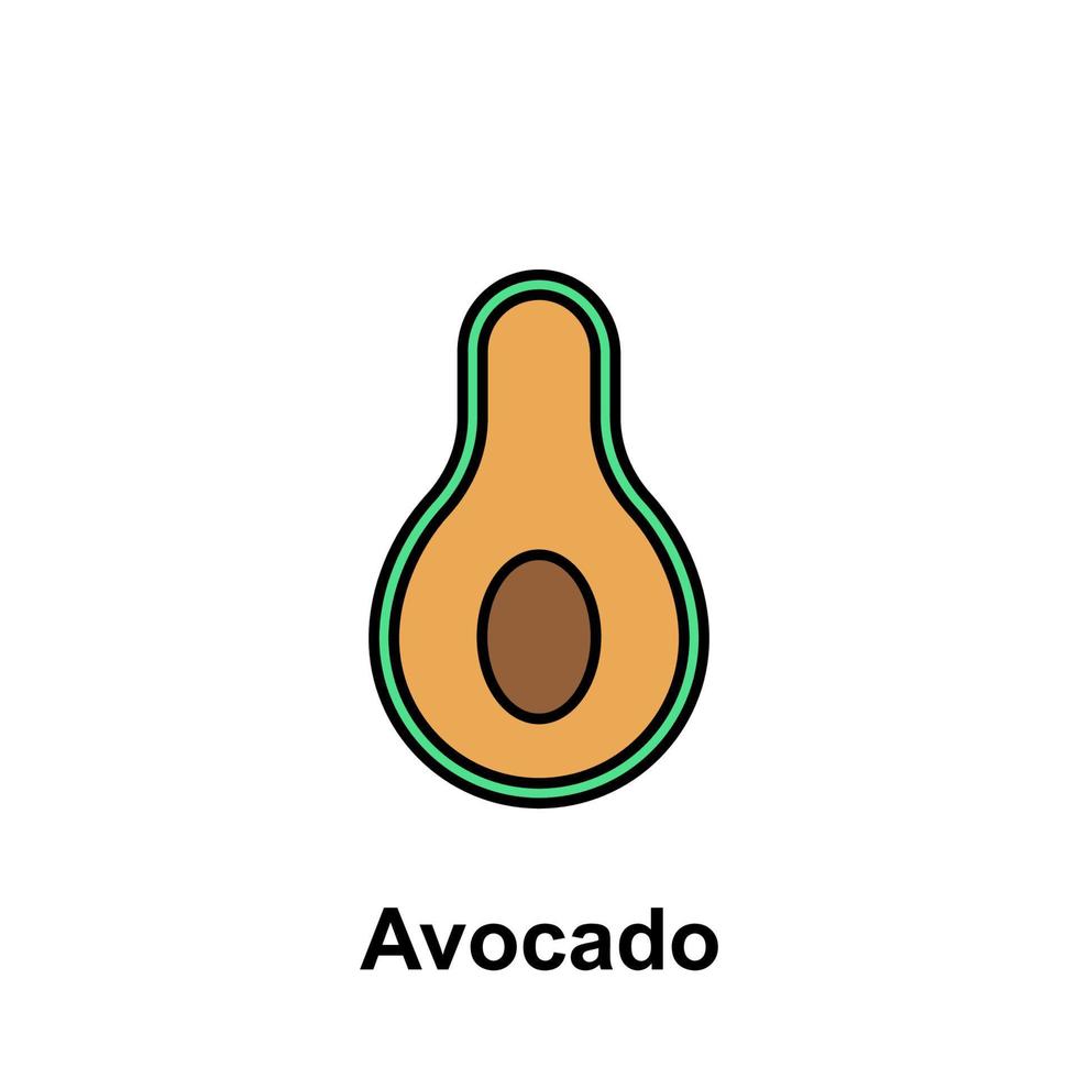 Avocado, fruit vector icon