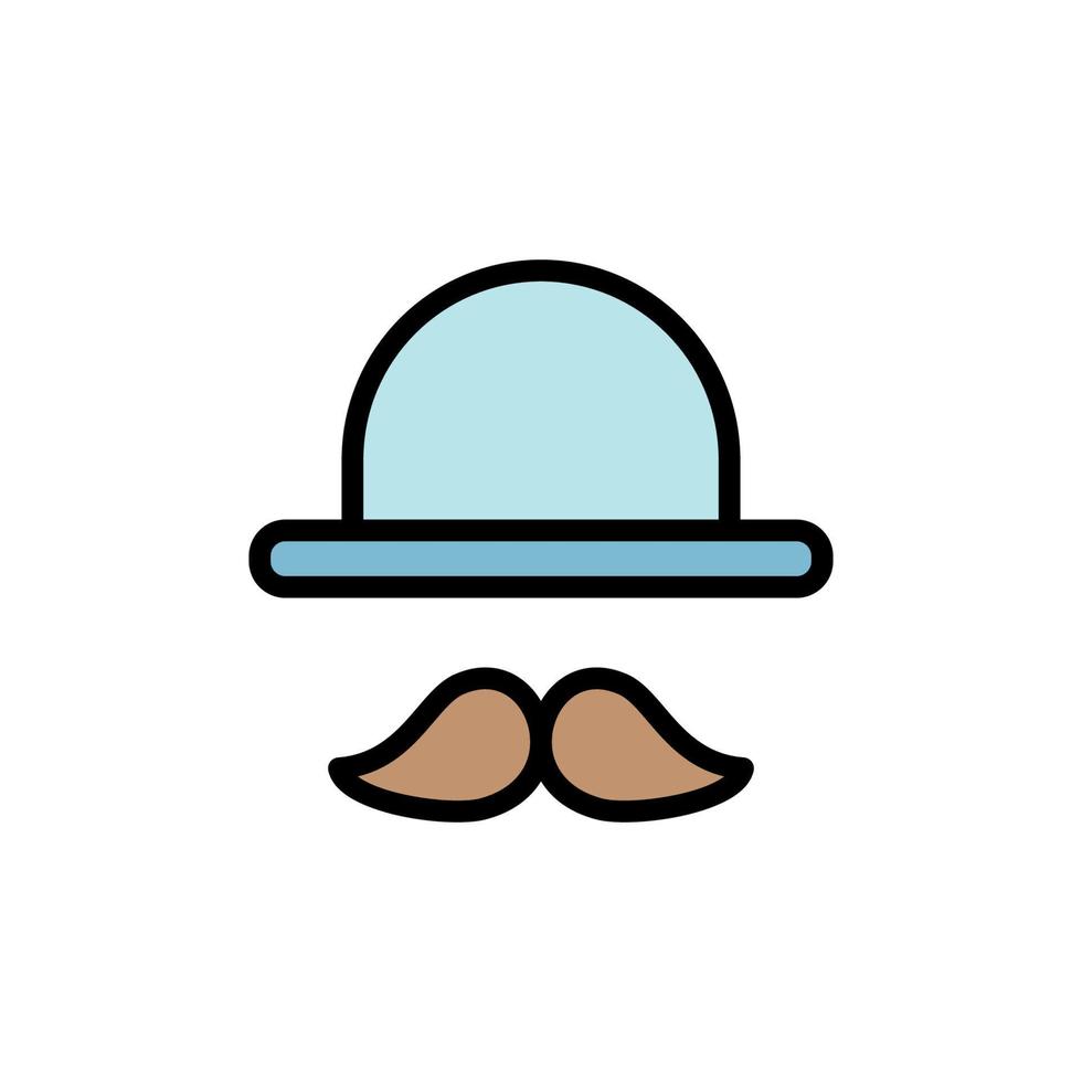 Mustache, hat vector icon