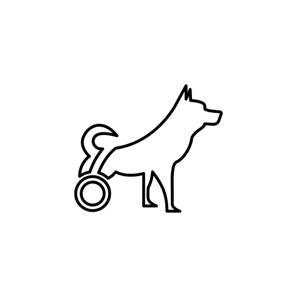 dog is disabled vector icon