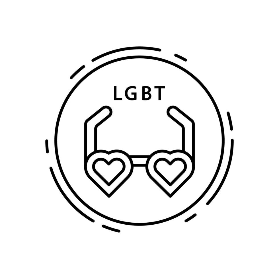 Gafas de sol, lgbt vector icono