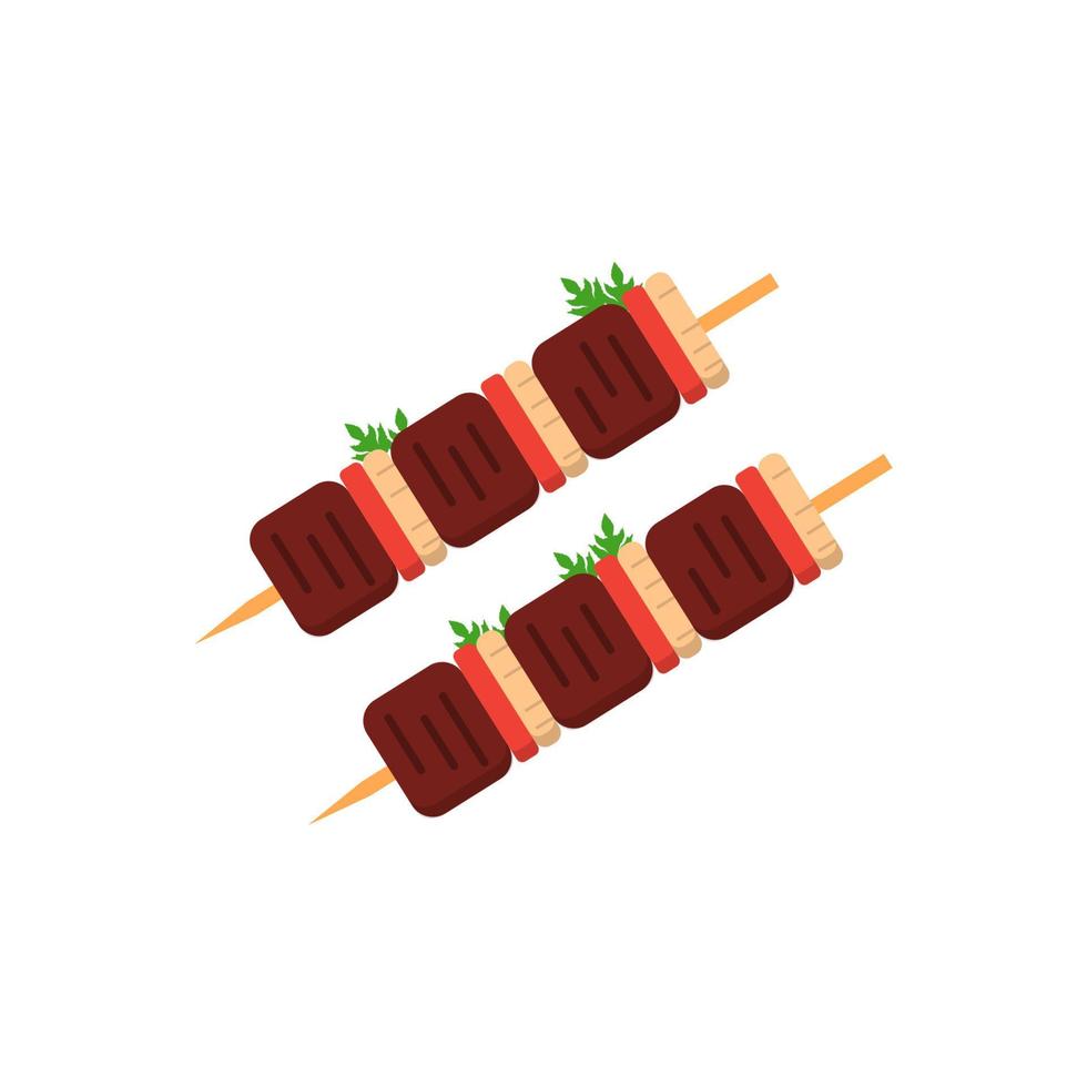 Kebab meat color vector icon