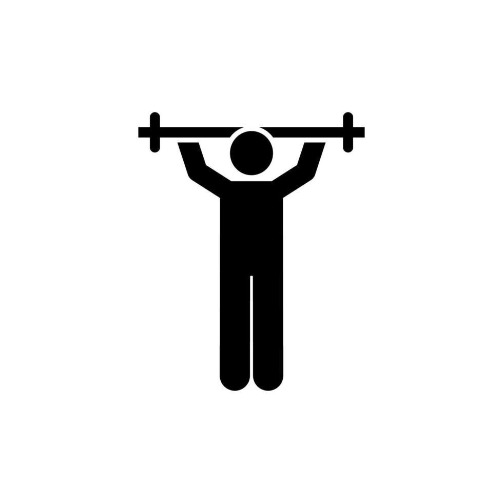 Weight man dumbbell gym with arrow pictogram vector icon