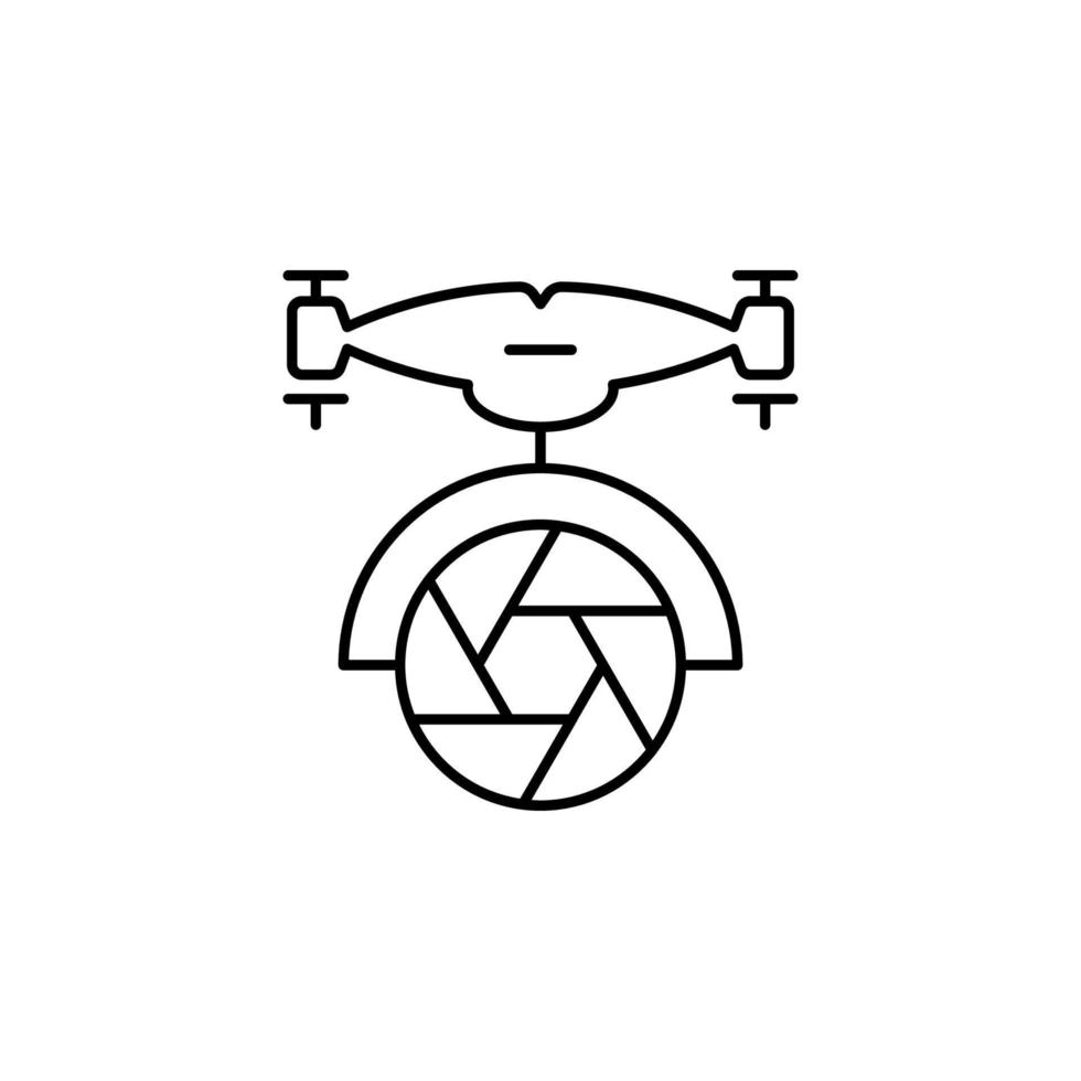 drone with camera field outline vector icon