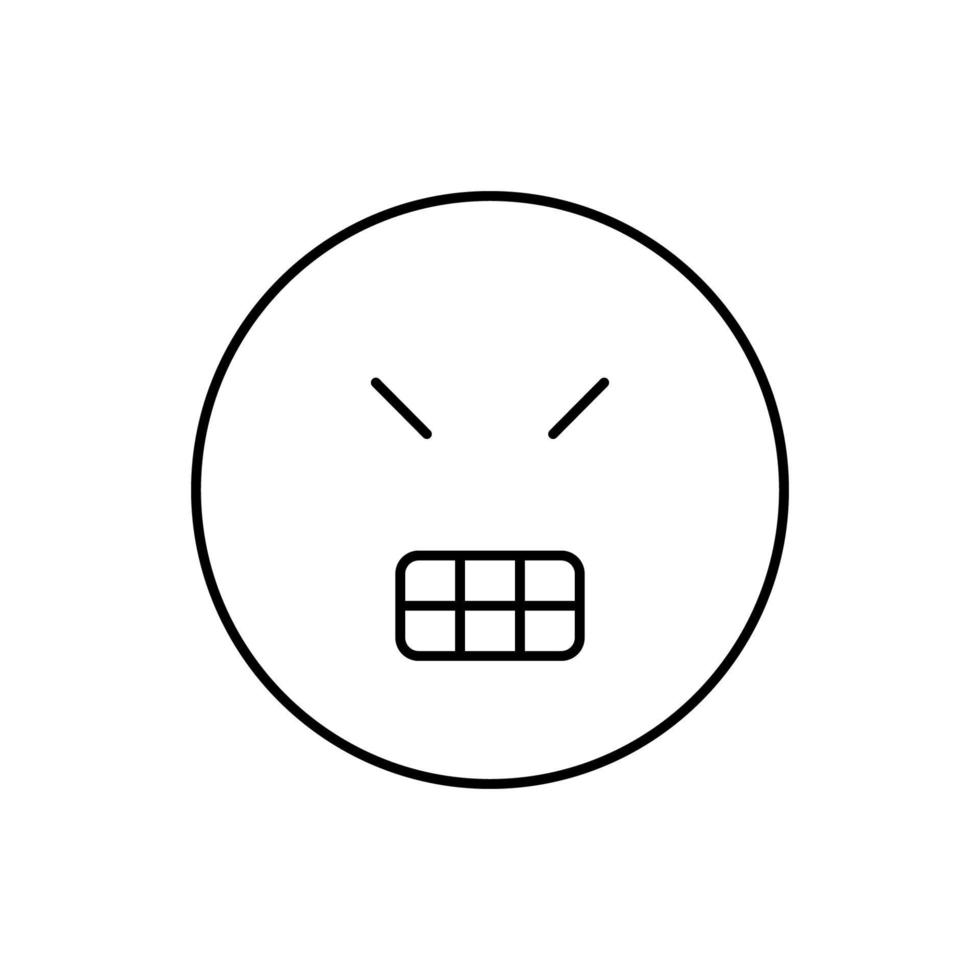 Angry, teeth, emotions vector icon