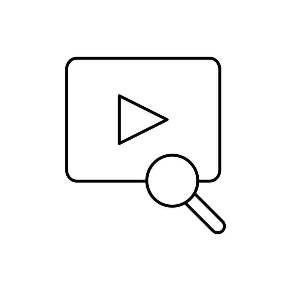 Video player, SEO, search vector icon