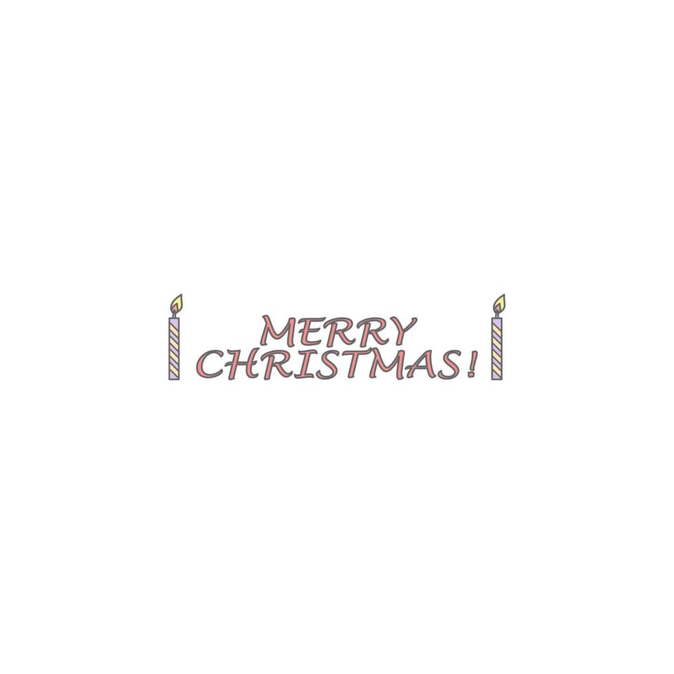 Merry Christmas word colored vector icon