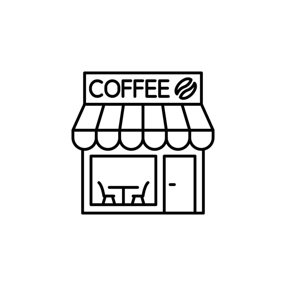 Cafe, coffee, building vector icon