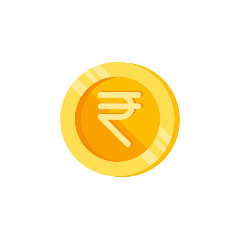 Rupee, coin, money color vector icon