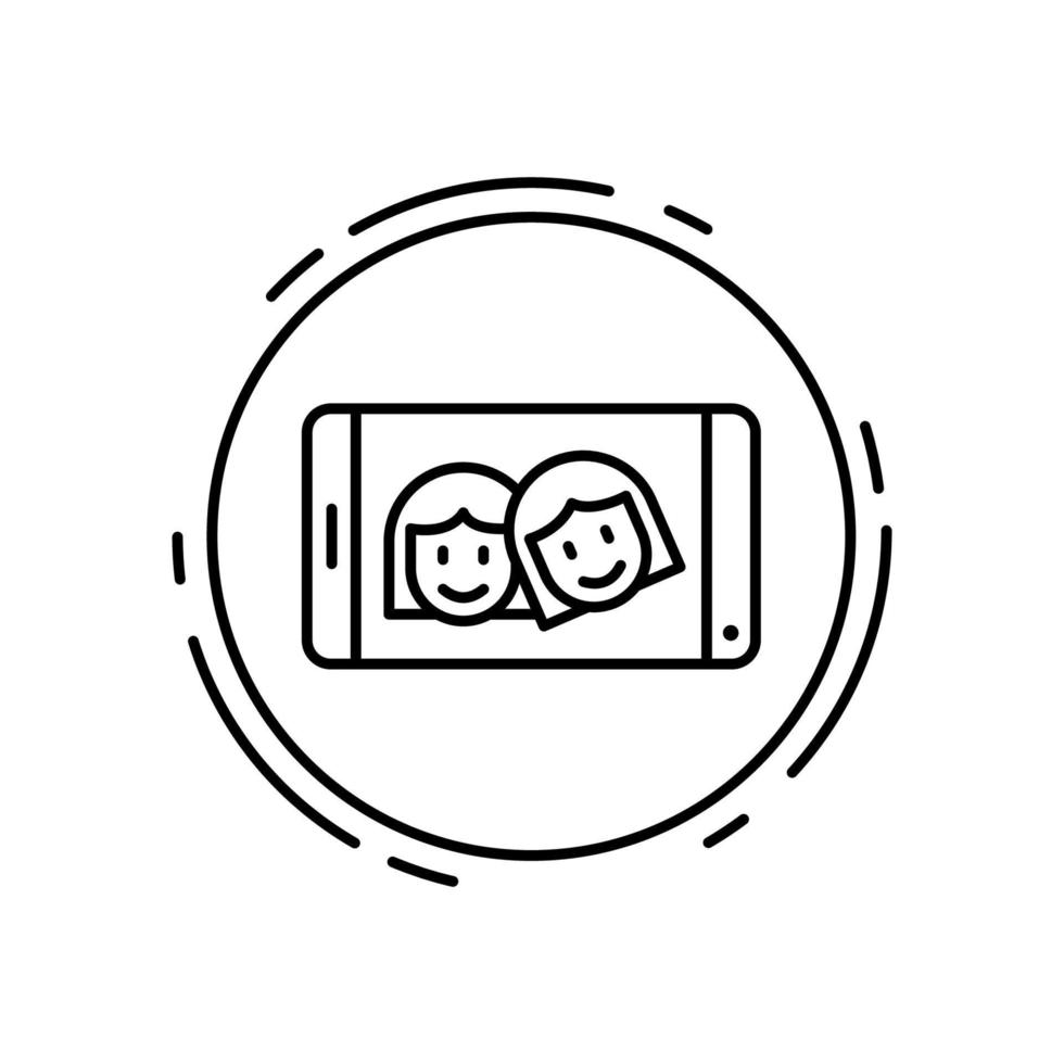 Selfie, lesbian, lgbt vector icon