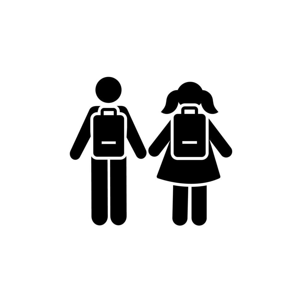 Man girl students classmates pictogram vector icon